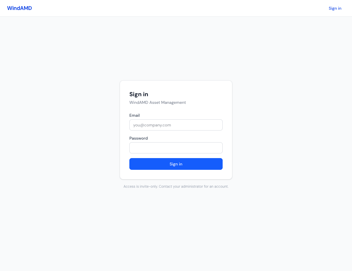 Ridgeline login screen